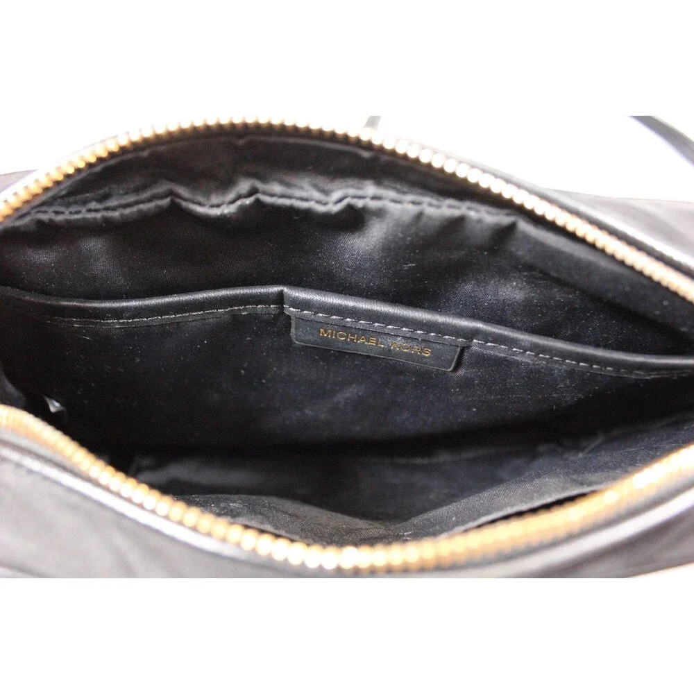 Michael Kors Black Crossbody Bag Gold Hardware Zip Adjustable Strap